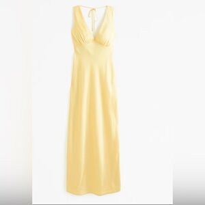 Plunge Cowl Back Maxi Dress